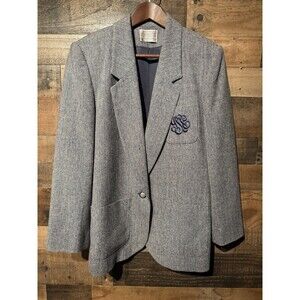 Vintage Pendleton Woolen Mills 100% Virgin Wool Gray Blazer Women 10 Made in USA